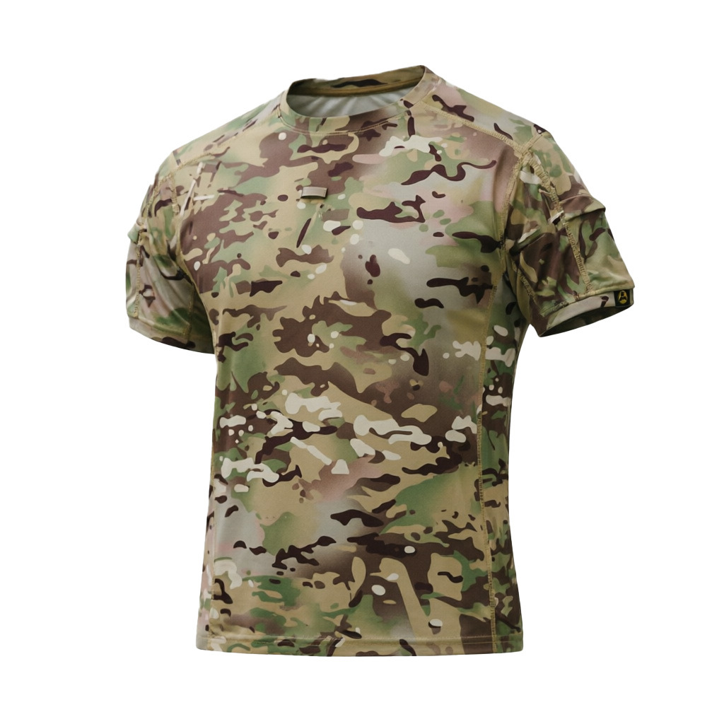 Camiseta Táctica de Manga Corta de Secado Rápido 2ª Gen de Poliéster Transpirable para Senderismo
