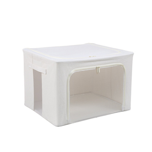 Paisiron cotton and linen mesh large window storage box 66 liters thick steel frame organizer special foldable box