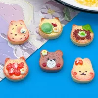 Смола Аксессуары для еды и игры серии симулятор мультфильма Хлеб кролик Тост Зажим для волос Шнур Зажим DIY Материал