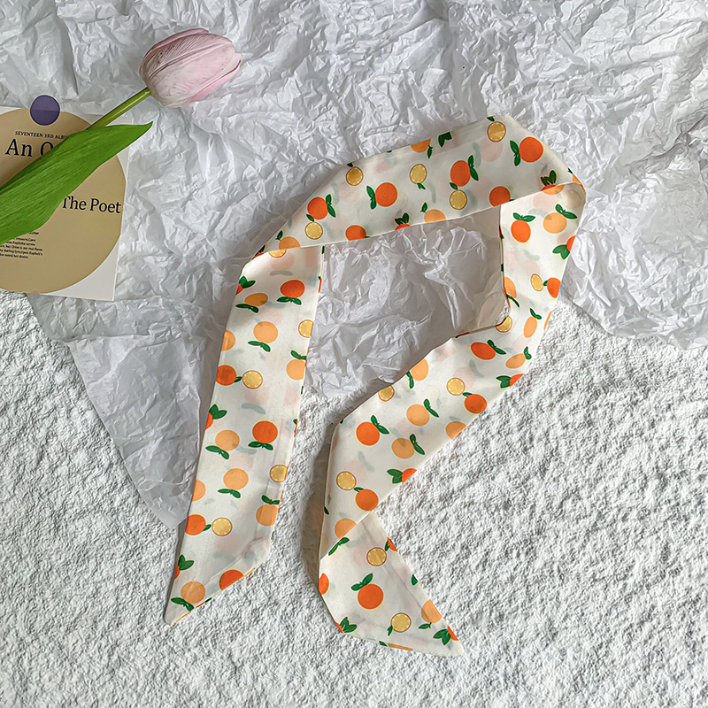 Bufanda de seda, banda larga, sensación de alta calidad, nuevo estilo, cuello, bufanda pequeña, serie de frutas, pañuelo para el cabello, cinta para el cabello