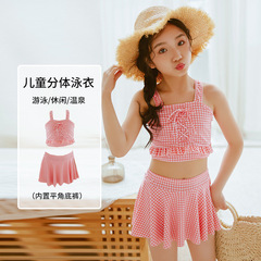 Children's swimsuit split girls middle and large children small fresh suspender swimsuit cute girl hot spring swimsuit