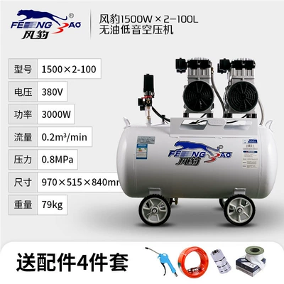 Household Air Pump 220V, Hava kompressorları - oil-free-1500x2-100380v-100l-3000w