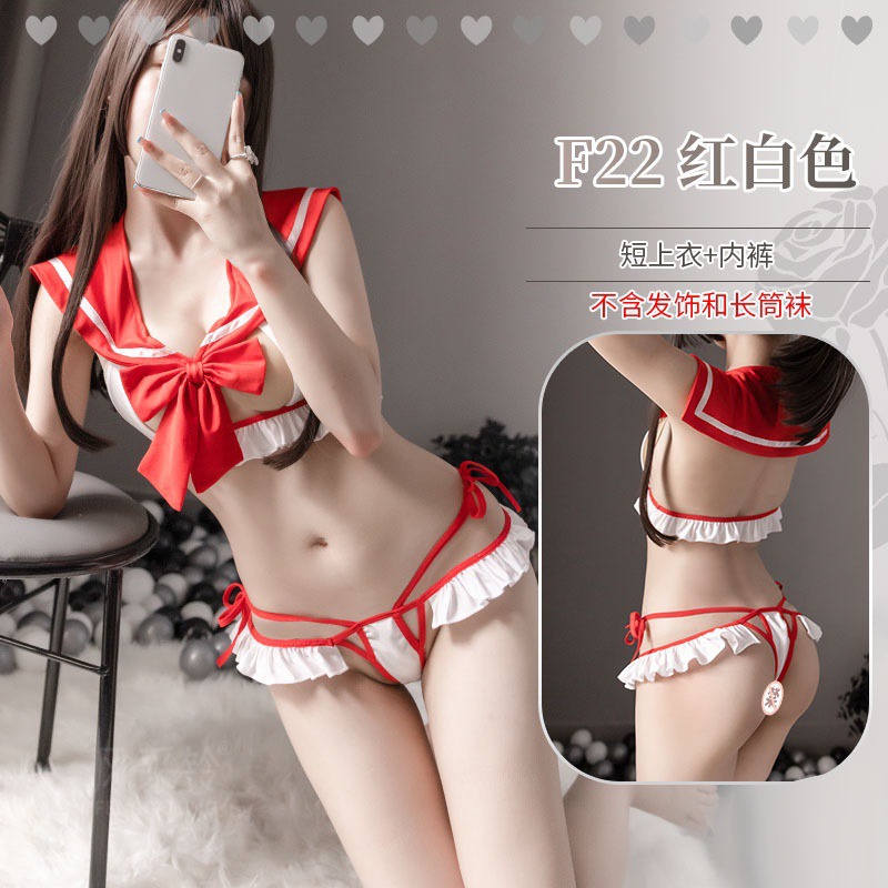 Cordones más el tamaño de lencería sexy uniforme tentación divertido de tres puntos traje de pasión vinculante ropa interior lindo