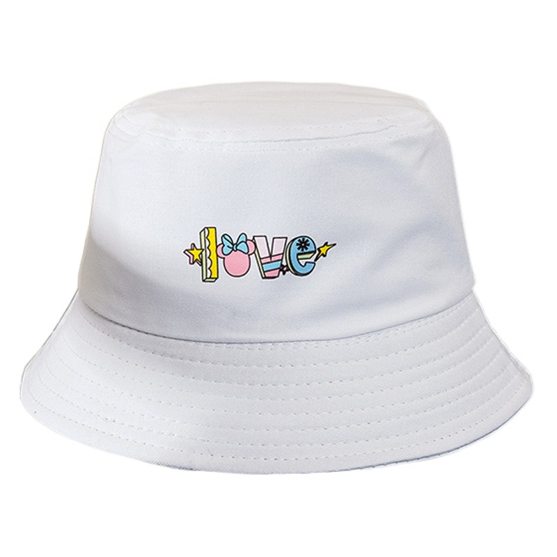 Sombrero pescador con letras LOVE de algodón con protección solar image 1