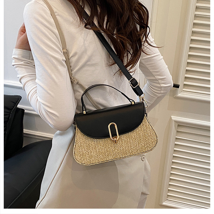 264g Weight Lock clasp Closure Type Single Shoulder Strap Strap Type Shoulder Bag Bags Type Casual Occasion Pu Leather Material Color Block Pattern All Seasons Season Women's Gender Streetwear Style Square Shape Women's Pu Leather Color Block Streetwear Square Lock Clasp Shoulder Bag 无