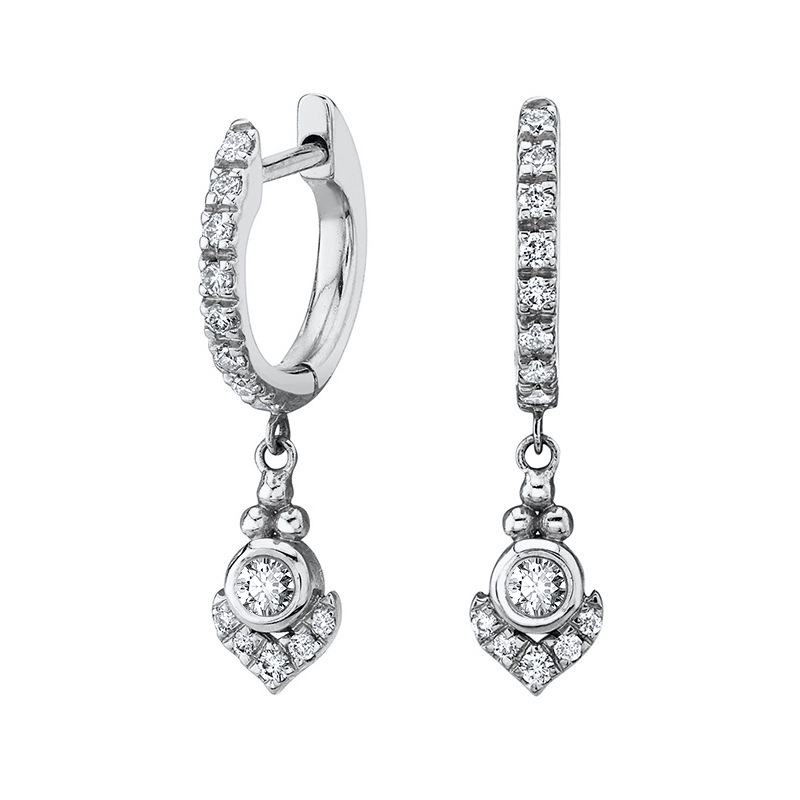 1 Pair Quantity Daily Occasion Copper Material Round Pattern Fashion Round Copper Inlay Zircon Drop Earrings 1 Pair