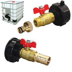 1000 liter IBC drum fitting drum valve brass switch ball valve tower 25 connect hose 2 inch NPS 3/4 inch