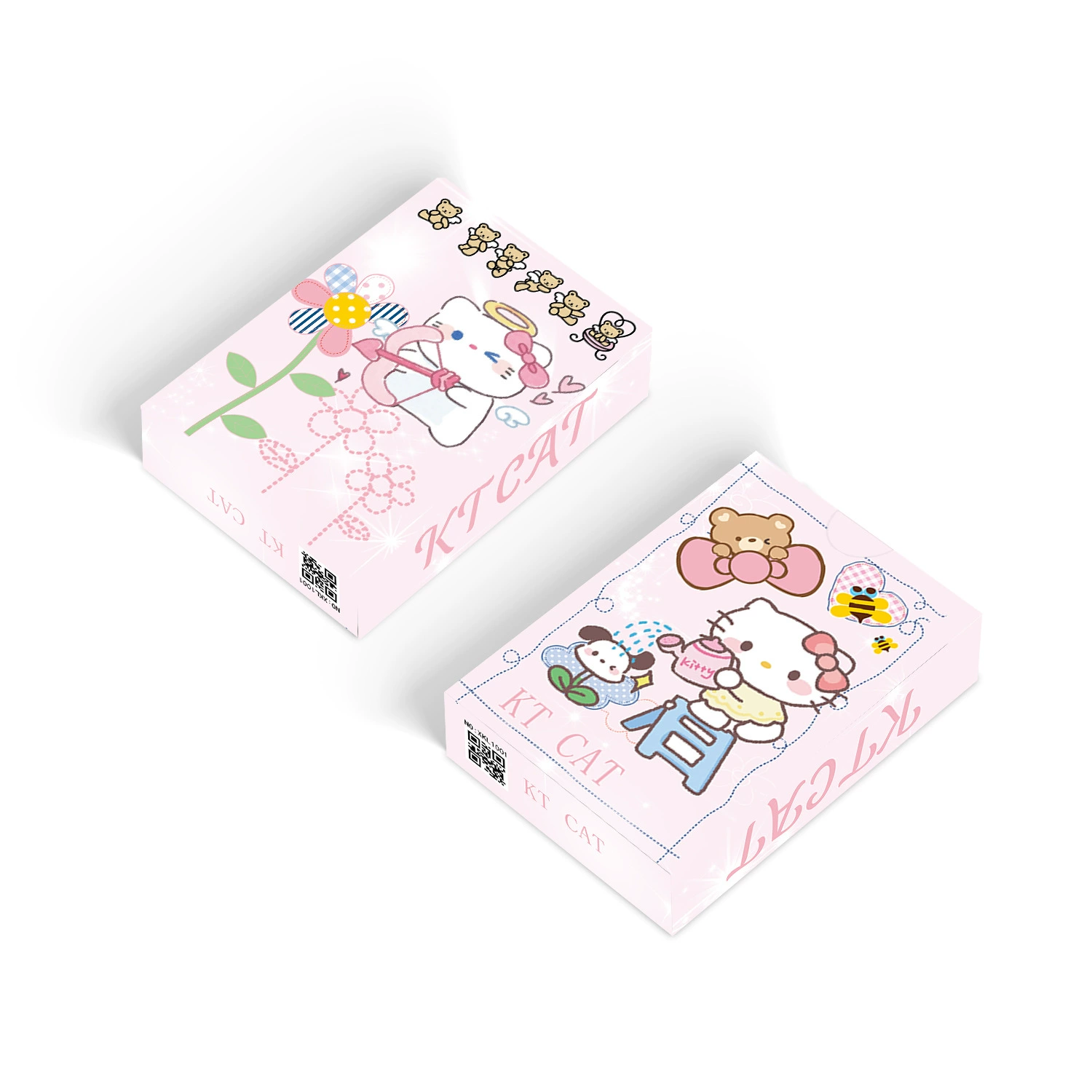 Игральные карты Hello Kitty, 55 карт, милый карманный набор, розовая иллюстрированная колода