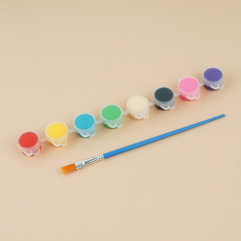 Pintura acrílica de los niños 12 colores traje 6 estudiantes siameses kindergarten arte pintura graffiti DIY yeso tira pigmento