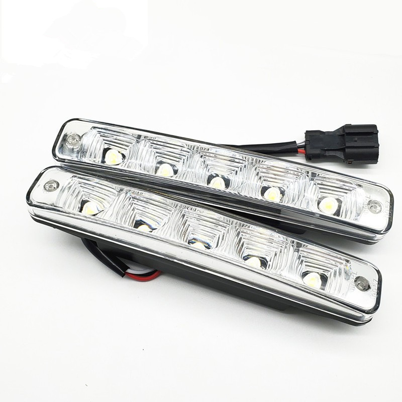 Lámpara diurna LED de automóviles de uso general, lámpara de red impermeable 12V auxiliar, luz blanca, luz de conducción brillante, lámpara de niebla
