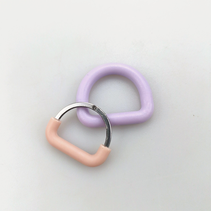 Nuevo anillo semicircular de plástico POM color macarrón con forma de D para arnés de mascotas y cinturón, conexión sin costuras, hebilla en forma de D.