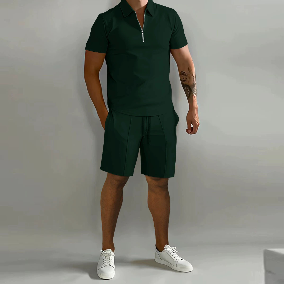 Ensemble été homme polo et short décontracté respirant et léger_voghion.com