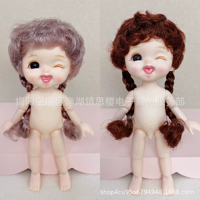 16–17 см кукла-голова Naked Doll, OB11, замена тела 8-точечный BJD, девочка с 13 суставами, смена макияжа