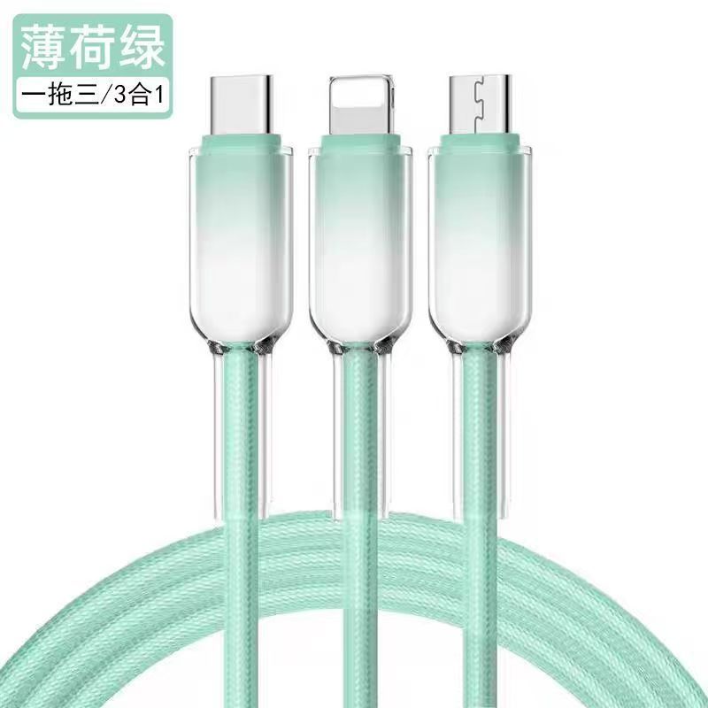Gradiente de cristal de hielo USB un cable de datos de 1,2 m verde