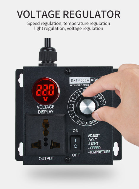 Variateur De Tension AC 220V 4000W - Régulateur Pour Ventilateur, Moteur, Lampe | Prise EU, UK Ou CN | 9A