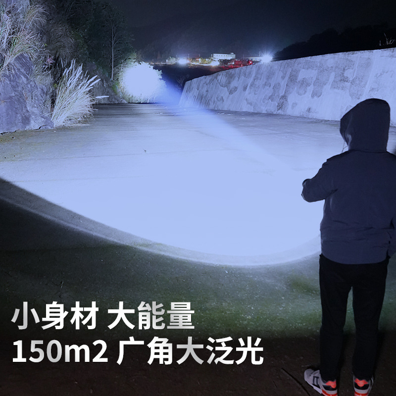 Transfronterizos tres ojos de luz intensa mini linterna 150m2 gran área de inundación linterna al aire libre antorcha de larga duración