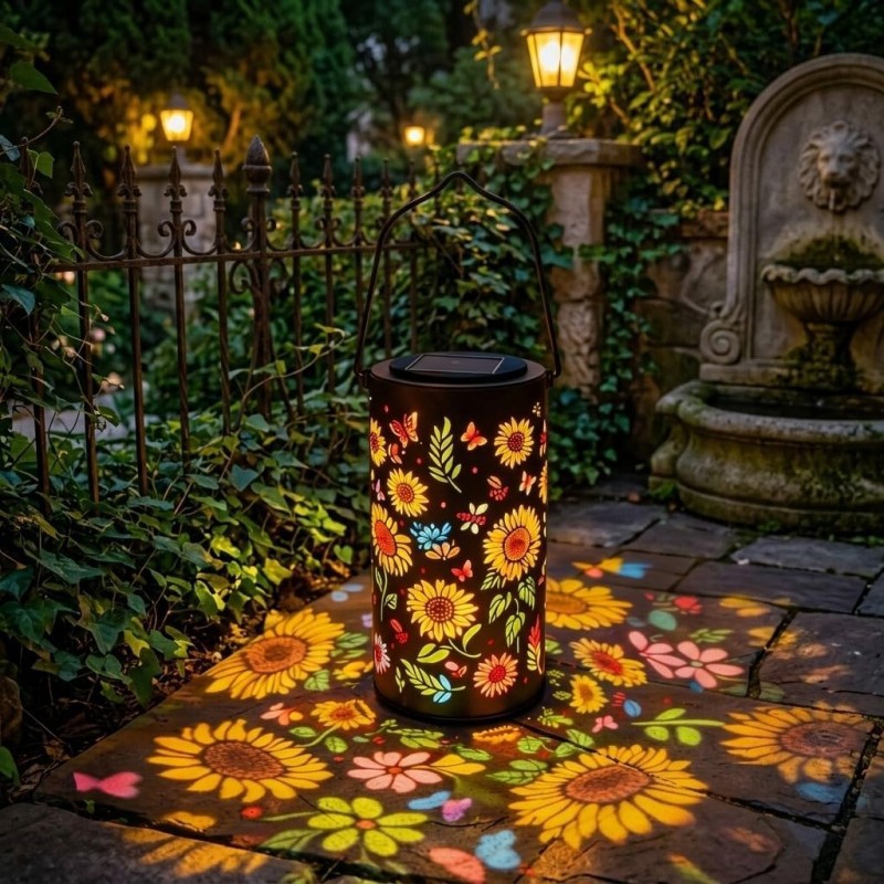 Solar Sunflower Decorative Projection Light For Outdoor Garden_voghion.com