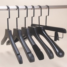 服装店实木衣架男装女装黑色防滑无痕衣挂酒店木质衣服架包邮
