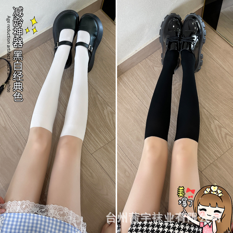 Calcetines de becerro calcetines de verano personalizados tubo medio femenino ins terciopelo japonés JK Harajuku estilo sobre la rodilla calcetines pegatinas