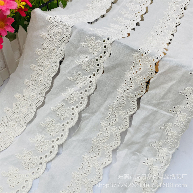 纯棉镂空好质量布边波浪蕾丝花边 DIY娃娃衣裙子服装拼接家居辅料