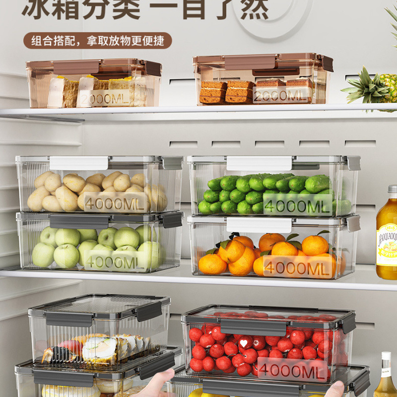 保鲜盒冷冻食物大容量整理盒冰箱收纳盒食品级水果饺子屏齐工厂店|undefined