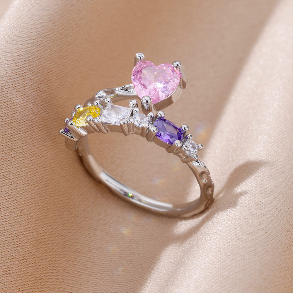 10g Weight Zircon Inlay Material Rings Classification Adjustable Ring Size 1 Piece Quantity Daily Occasion Copper Material Irregular, Heart Shape Pattern All Seasons Season Women's Gender Plating Design Elegant, Simple Style Style Wholesale Jewelry Elegant Simple Style Irregular Heart Shape Copper Zircon Plating Rings 1