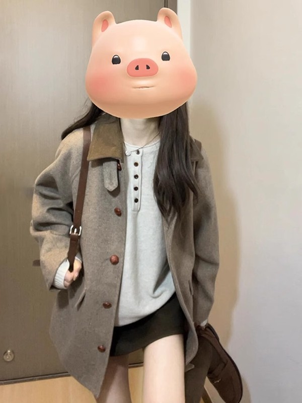 小个子韩系毛呢短款大衣女冬季2025新款爆款高级感加厚外套超好看|undefined