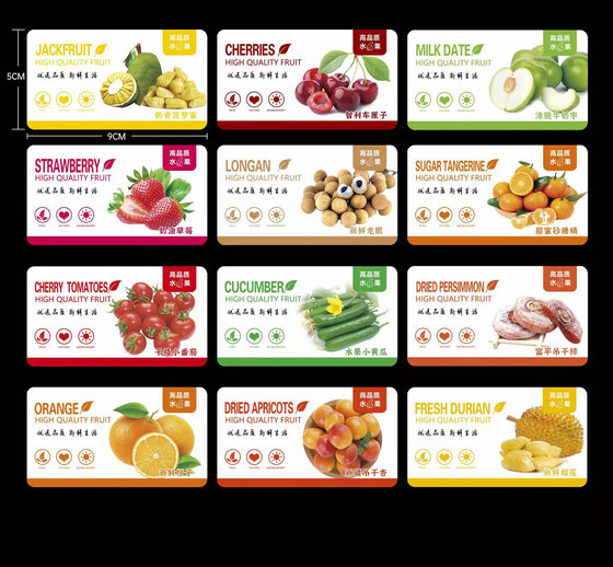 Fruit Label Sticker Universal Sticker Logo Strawberry Grape Fruit and Vegetable Fruit Box Sticker Logo Vegetable Sticker Wholesale