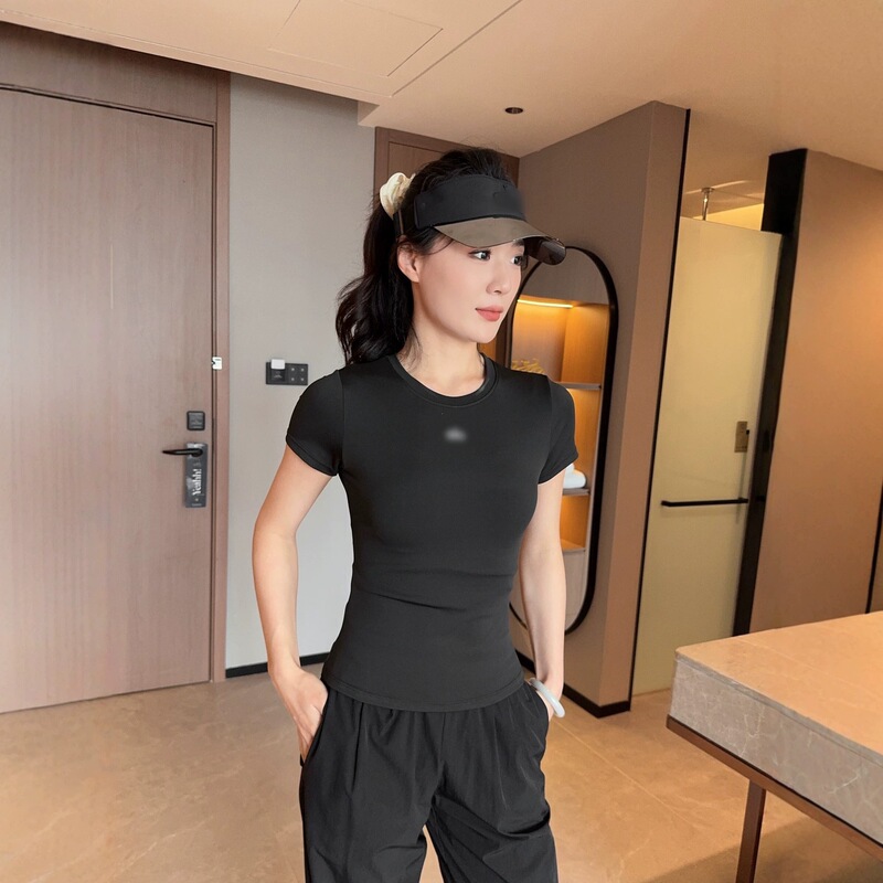26 Summer Collection Yoga Elastic Slim Fit Slimming Running Fitness Outdoor Sports Casual Short Sleeve T-Shirt