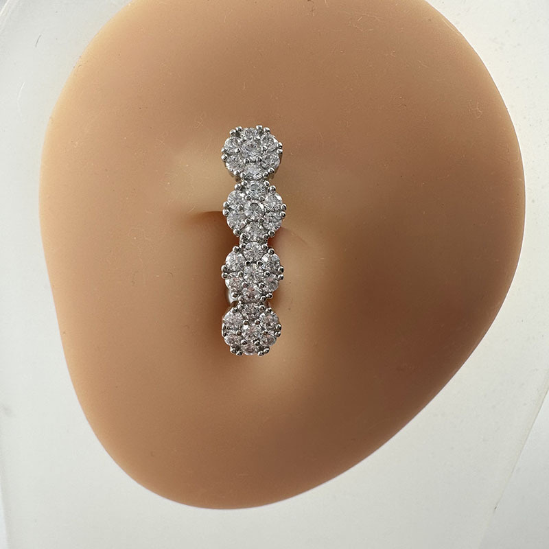 Diamond Studded Zircon Navel Piercing Heart Butterfly Jewelry_voghion.com