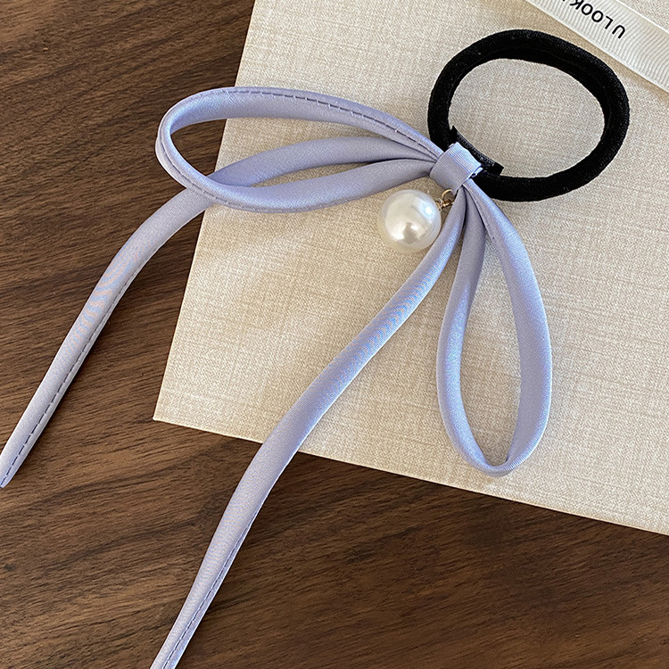 Stile coreano elegante elegante fiocco di nastro perla fascia per capelli corda per capelli stile francese moda tutto abbinato cinturino per capelli accessori per capelli_voghion.com