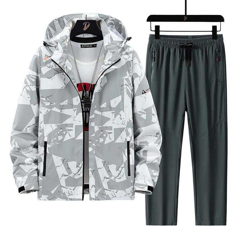 Ensemble de sport décontracté pour homme 2026 : veste fine à capuche et pantalon deux pièces (grandes tailles)._voghion.com