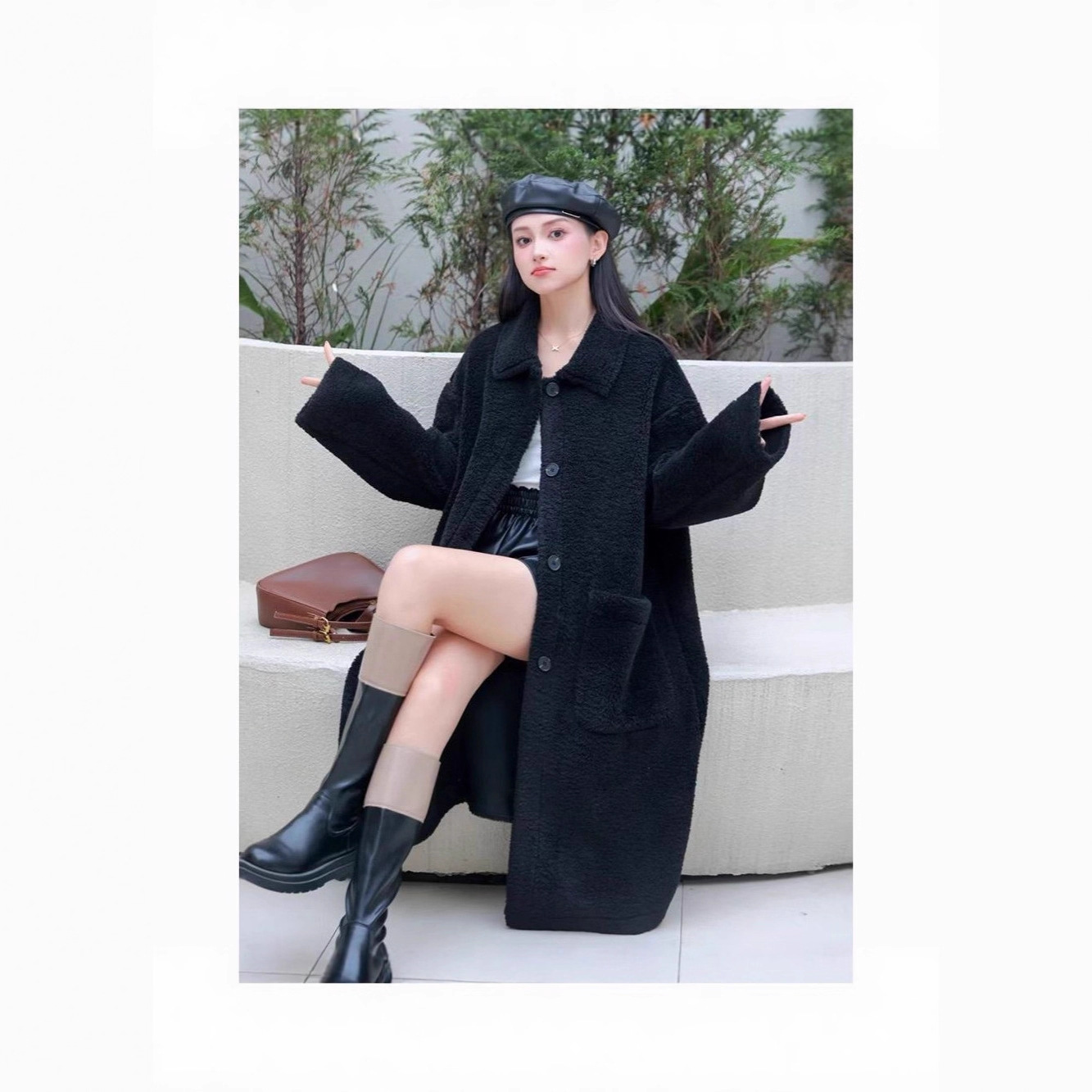 Manufacturer Specializes in Fur Integrated Imitation Fur Lapel Lamb Wool Outwear for Women Winter Thickeneded Mid-Length Warm Outwear