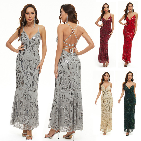 long elegant evening dress