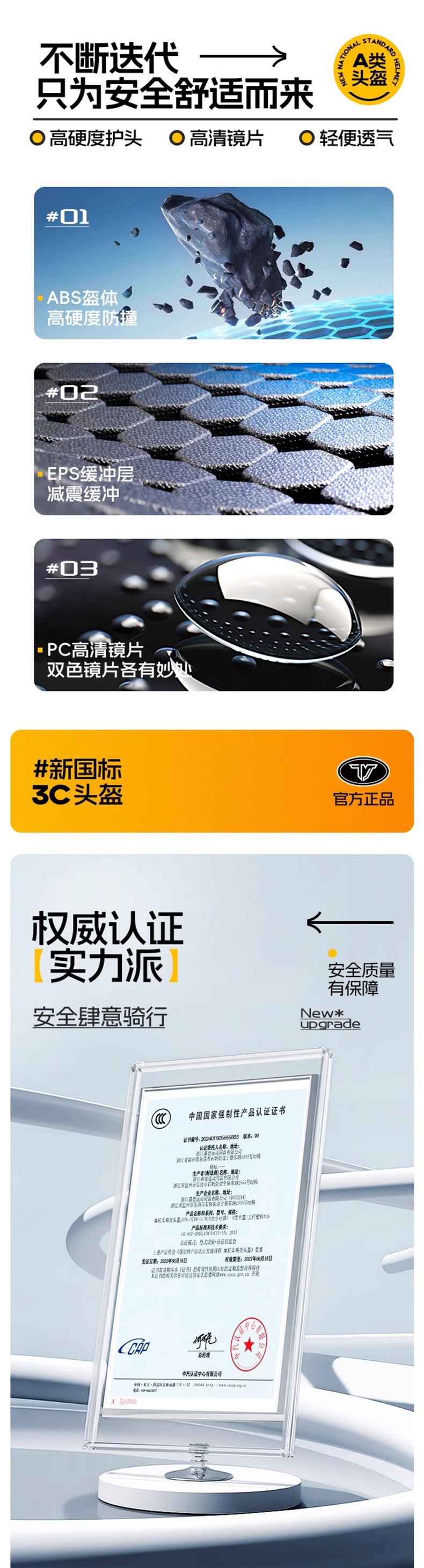 3C certified helmet for men and women, suitable for electric bikes and motorcycles, suitable for all seasons, summer sun protection, lightweight and breathable