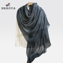 轻奢意大利山羊绒围巾女春秋薄款戒指绒白领丝巾夏季防晒空调披肩