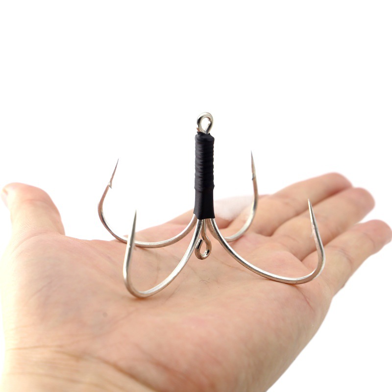 Double ring spear hook three anchor hook three Claw hook three hook anchor fish hook triangular anchor hook upper and lower double ring anchor hook scratch fish hook