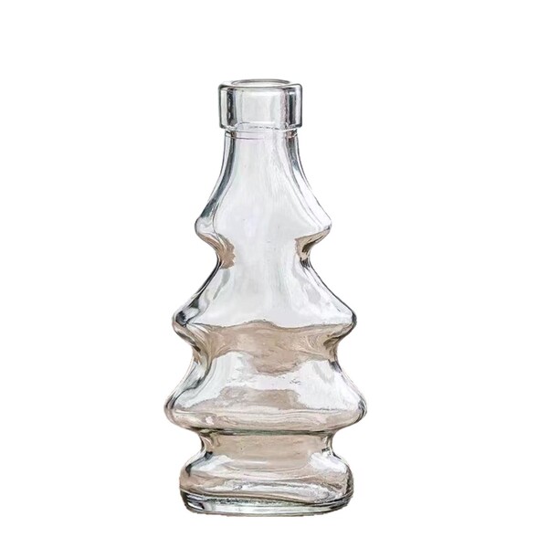 Small glass vase retro light luxury embossed transparent French ins…