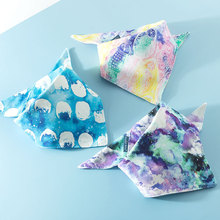 棉布树秋冬新款婴儿口水巾宝宝三角巾纯棉双层新生儿童围嘴围兜