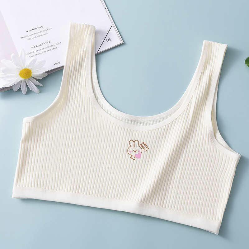 Ropa interior de Niña estudiante de secundaria período de desarrollo juvenil Anti-exposición cómodo chaleco inalámbrico verano Delgado sujetador