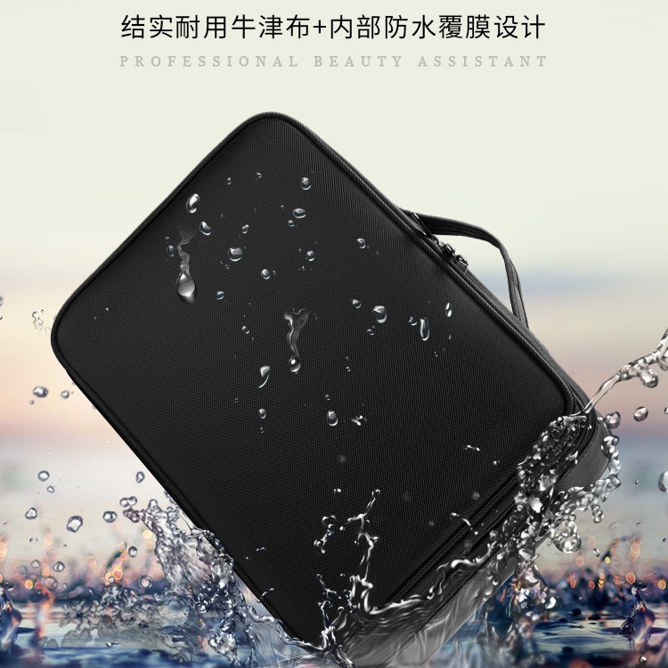 Bolsa de cosméticos de gran capacidad, partición de clasificación simple y portátil, bolsa de almacenamiento multicapa, caja de manicura de belleza para artista de maquillaje y maquillaje