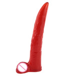 FAAK千爱酒红色鹿刁新款自慰器特色仿真阴茎 成人用品肛塞阳具