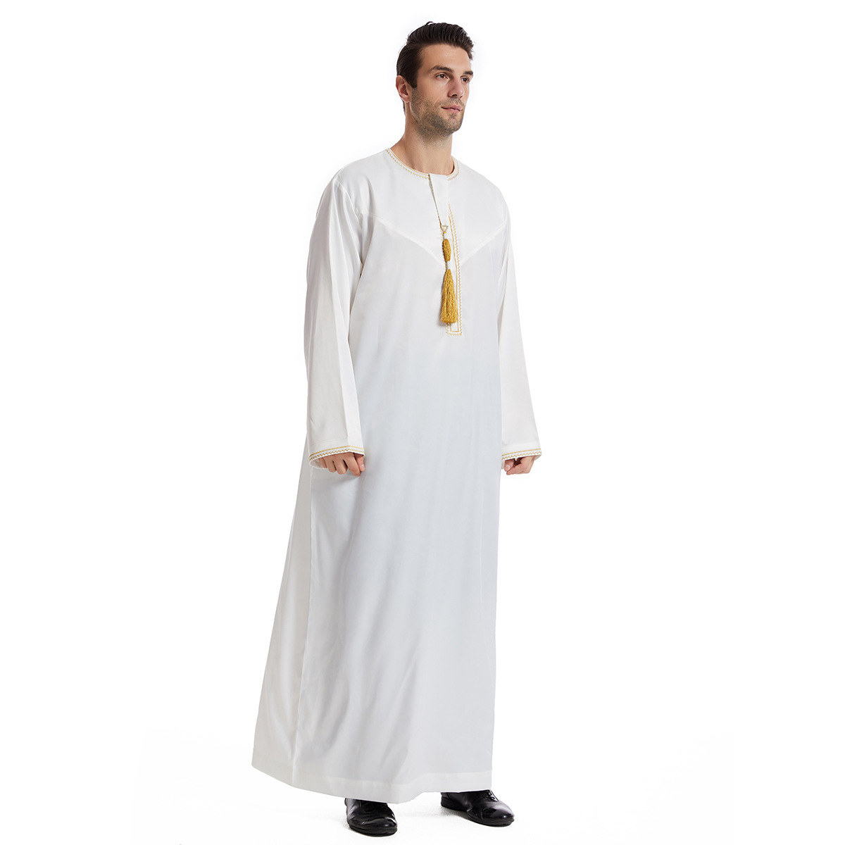 Pánské oblečení, pánská abája z Blízkého východu, jednoduchý muslimský kaftan_voghion.com