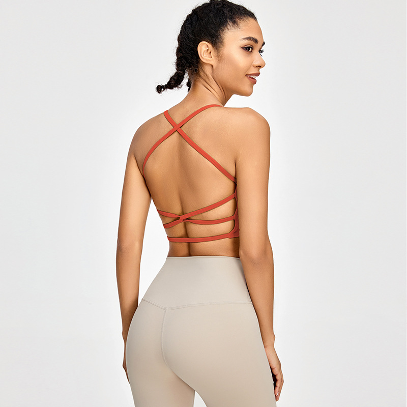 Europa y América de secado rápido transpirable ropa interior deportiva Cruz belleza espalda Correa yoga chaleco deportes correr fitness ropa interior