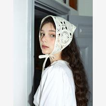 郑佰万~头巾女镂空百搭韩版时尚复古田园风可爱针织三角巾绑发潮