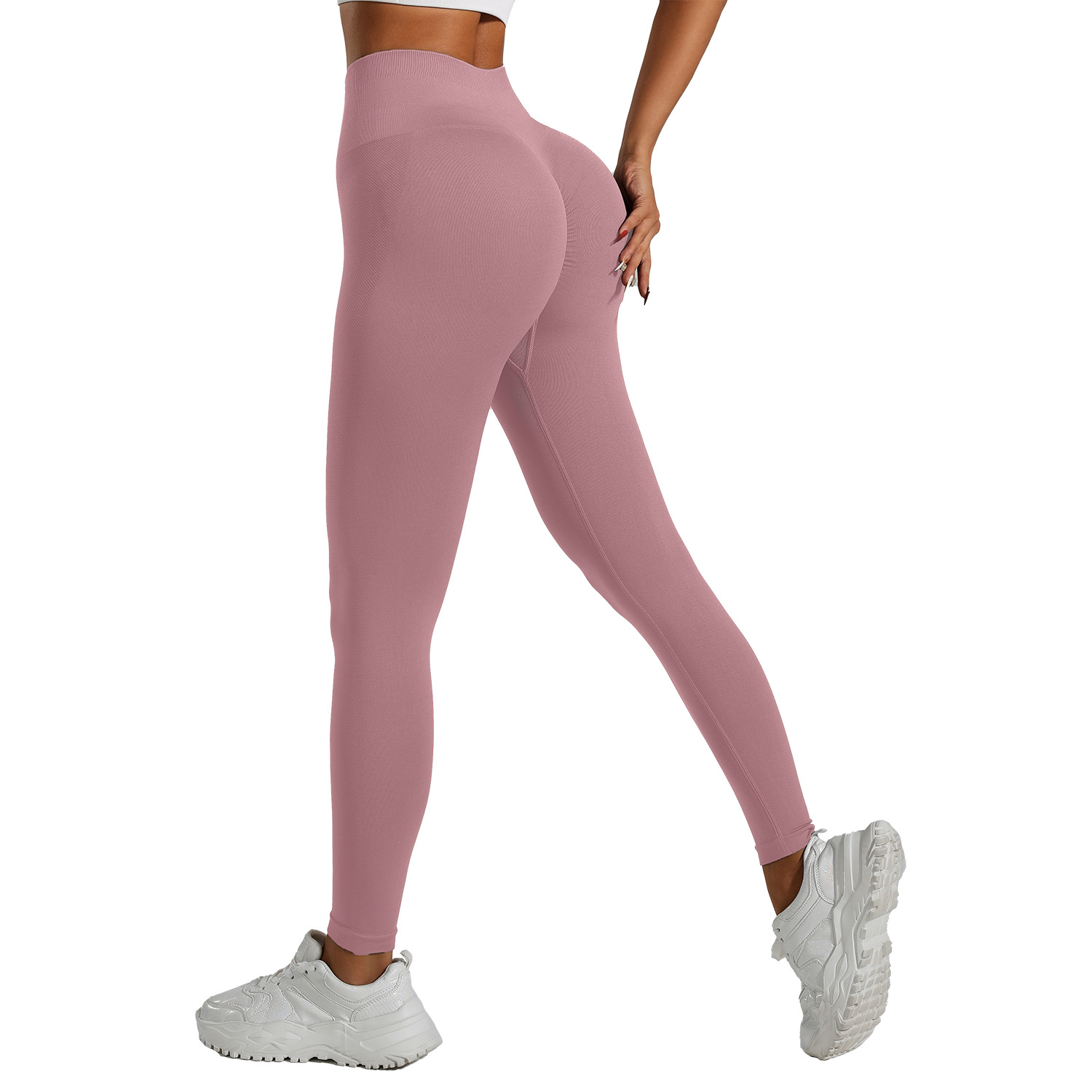 Transfronterizo nuevo apretado de cintura alta Pantalones deportivos de levantamiento de cadera de las mujeres pantalones de fitness deportes Peach Hip nude yoga pantalones de las mujeres