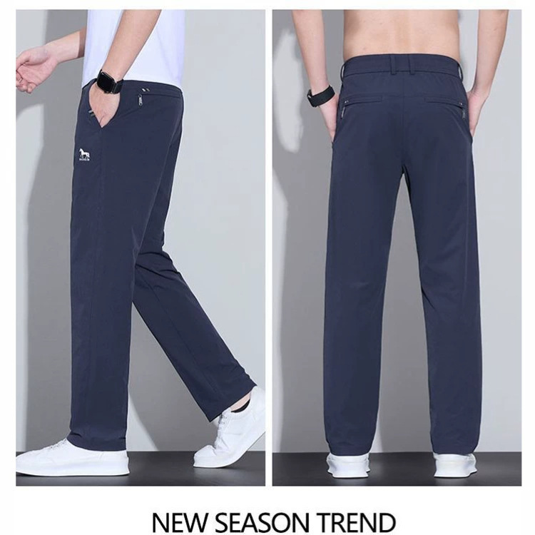 2026 Summer New Style European, Japanese, and Korean Breathable Quick-Dry Ice Silk Royal Blue Straight Anti-Wrinkle Casual Pants for Men 2026 Summer New Style European, Japanese, and Korean Breathable Quick-Dry Ice Silk Royal Blue Straight Anti-Wrinkle Casual Pants for Men