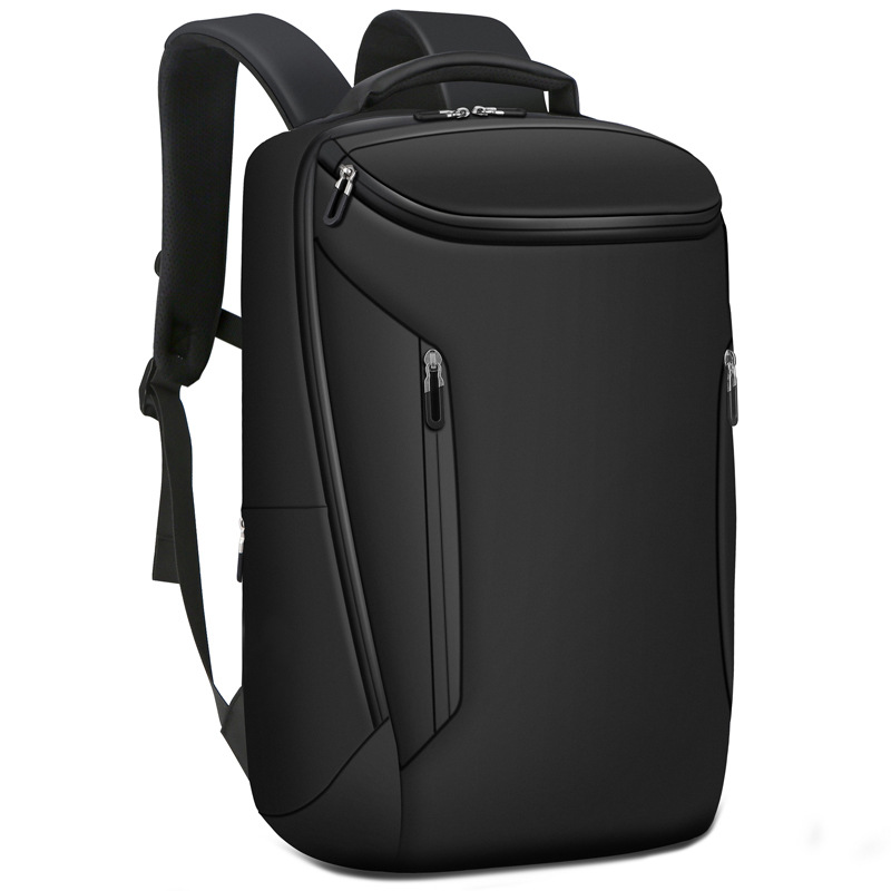 New Leather Film Men's Laptop Backpack Lightweight Simple Business Backpack Large Capacity Waterproof Travel Bag
