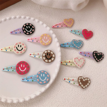 辣妹少女彩色波点发夹发卡亚克力笑脸爱心发夹女边夹侧边刘海夹bb
