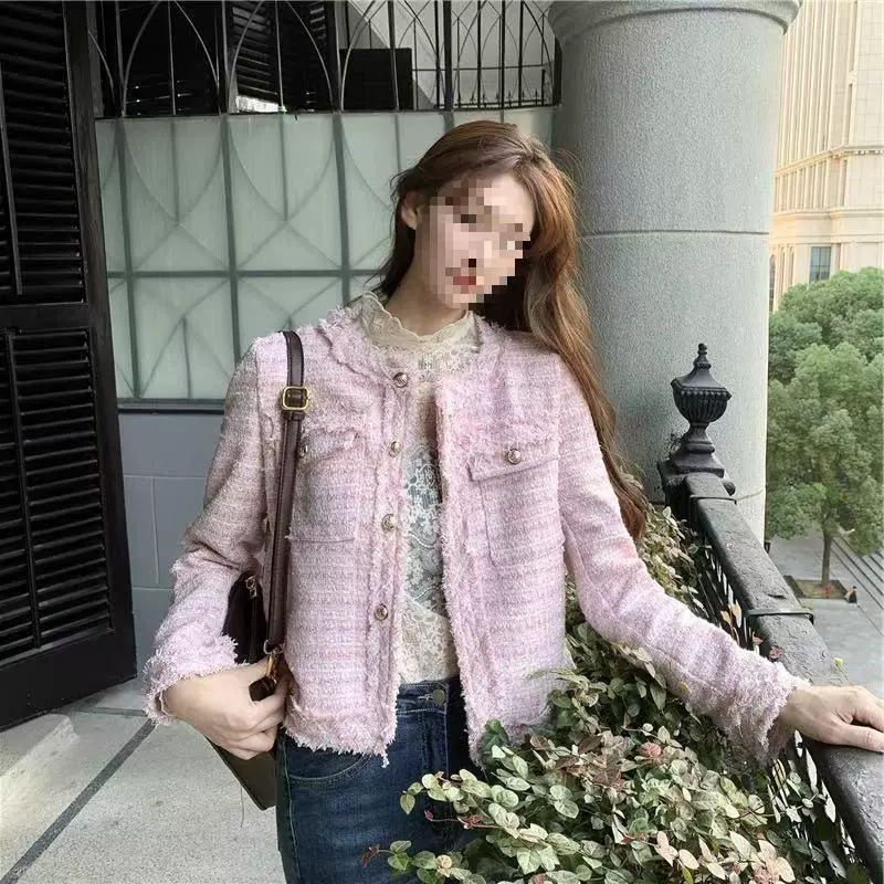 Демисезонная куртка, короткий длинный рукав, французский стиль, стиль Chanel, городской стиль